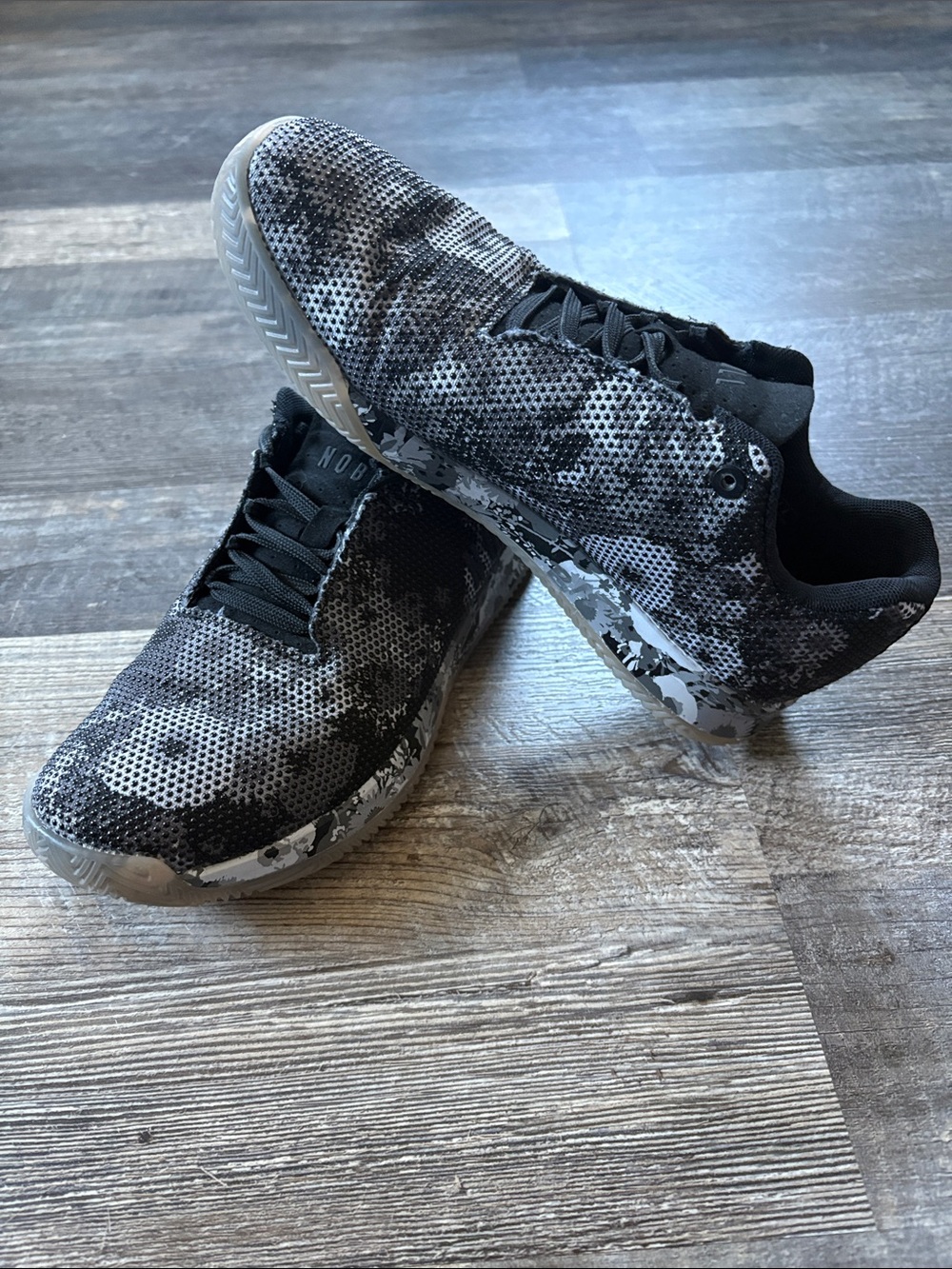 NOBULL Black and White Knit Training Shoes - Picture 4 of 11